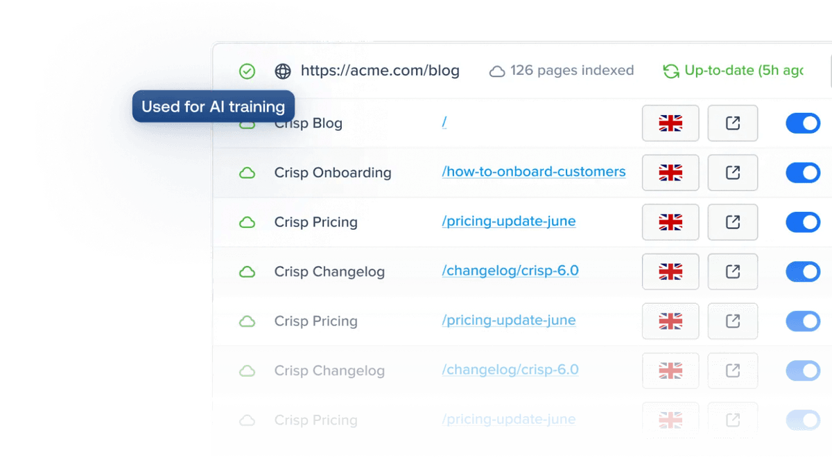 Train chatbot from website content